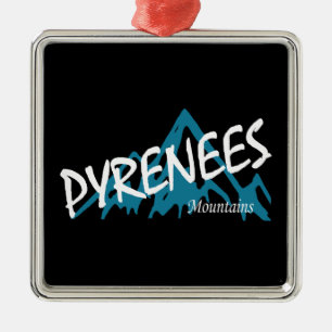 Ornement Carré Argenté Montagnes des Pyrénées
