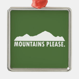 Ornement Carré Argenté Montagnes S'Il Vous Plaît