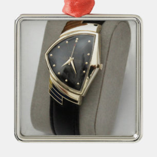 Ornement Carré Argenté Montre électrique c.1957 de Hamilton Ventura