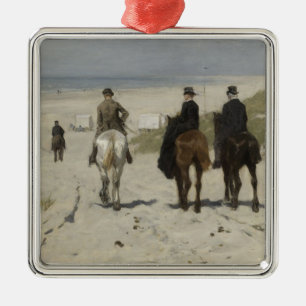 Ornement Carré Argenté Morning Horse Ride on the Beach (by Anton Mauve)