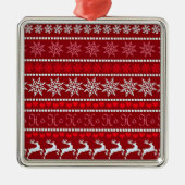 Ornement Carré Argenté Motif Festif Noël Snowflake (Devant)