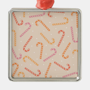 Ornement Carré Argenté Motif sucre de canne doux