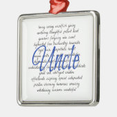 Ornement Carré Argenté Mots pour oncle (Gauche)