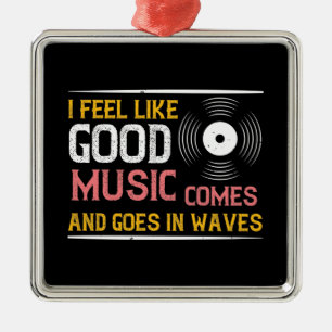 Ornement Carré Argenté Musique Bonne Musique Vient Et Vont En Vagues