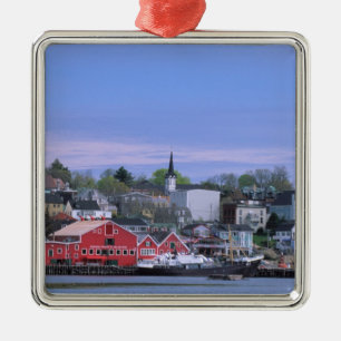 Ornement Carré Argenté N.A. Canada, Nouvelle-Écosse. Vue de Lunenburg, un