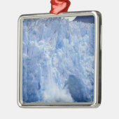 Ornement Carré Argenté NA, USA, Alaska. Glacier s'effondre dans l'eau (Gauche)