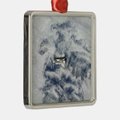 Ornement Carré Argenté Navette spatiale Endeavor 11 (Droite)