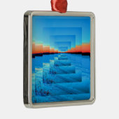 Ornement Carré Argenté Neige infinie (Droite)