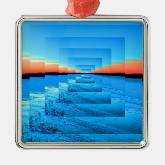 Ornement Carré Argenté Neige infinie (Devant)