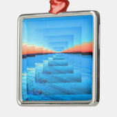 Ornement Carré Argenté Neige infinie (Gauche)