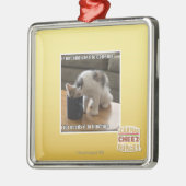 Ornement Carré Argenté N'est pas dépendant à la caféine (Gauche)