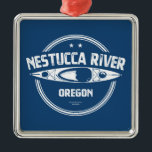 Ornement Carré Argenté Nestucca River Oregon Kayak<br><div class="desc">La rivière Nestucca est originaire du nord de la chaîne côtière de l'Oregon et s'écoule sur 80 milles,  drainant la pente ouest de la chaîne dans les comtés de Yamhill et Tillamook.</div>