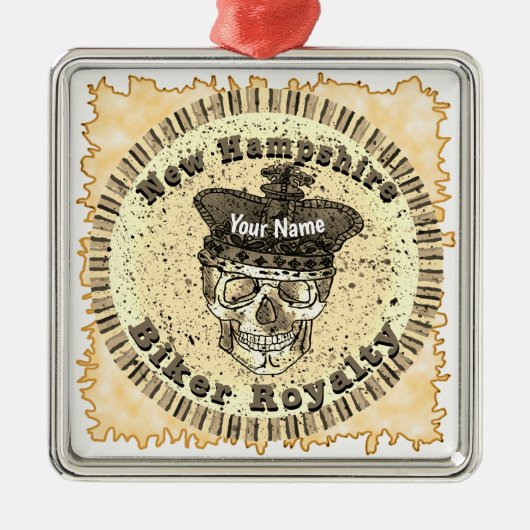 Ornement Carré Argenté New Hampshire Biker (Devant)