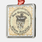 Ornement Carré Argenté New Hampshire Biker (Gauche)