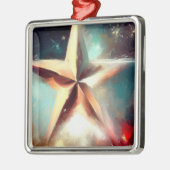 Ornement Carré Argenté Noël 2 (Gauche)