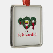 Ornement Carré Argenté Noël 2 de la Colombie (Droite)