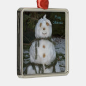 Ornement Carré Argenté Noël à Snowlady Seashell (Droite)
