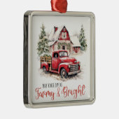 Ornement Carré Argenté Noël agricole (Droite)