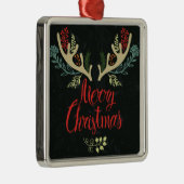 Ornement Carré Argenté Noël d'andouillers de Noël Joyeux (Droite)