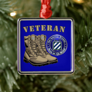 Ornement Carré Argenté Noël de la 3e division d'infanterie ID