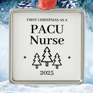 Ornement Carré Argenté Noël d'infirmière de Pacu