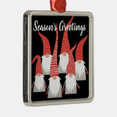 Ornement Carré Argenté Noël Gnomes elfes de vacances jote Noël saisonnier (Droite)