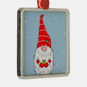 ORNEMENT CARRÉ ARGENTÉ **NOËL GNOMES** ORNAMENT DE NOËL (Droite)