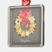 Ornement Carré Argenté Noël Pepparkakor (Gauche)