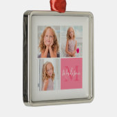 Ornement Carré Argenté Noël photo moderne (Droite)