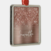 Ornement Carré Argenté Nom du glamour or Rose Glitt (Droite)