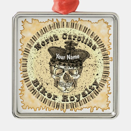 Ornement Carré Argenté North Carolina Biker (Devant)