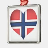Ornement Carré Argenté Norway Flag (Gauche)