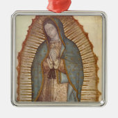 Ornement Carré Argenté Notre-Dame de Guadalupe (Nuestra Señora) (Virgen) (Devant)