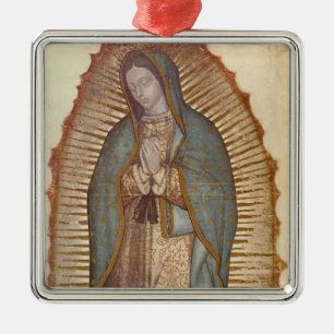 Ornement Carré Argenté Notre-Dame de Guadalupe (Nuestra Señora) (Virgen)