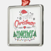 Ornement Carré Argenté Notre premier Noël ensemble Matching Couple (Gauche)