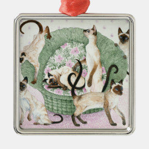 Ornement Carré Argenté Nous sommes siamois si vous svp