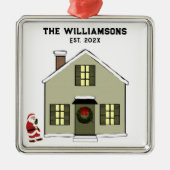 Ornement Carré Argenté Nouvelle Maison 2025 (Devant)