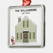 Ornement Carré Argenté Nouvelle Maison 2025 (Gauche)