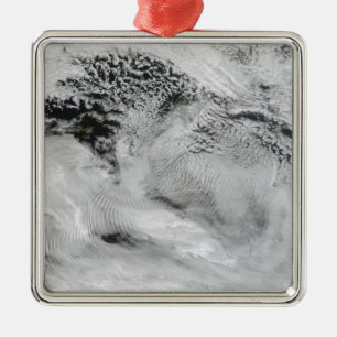 Ornement Carré Argenté Nuages ondulés en forme de navire