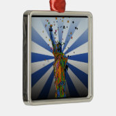 Ornement Carré Argenté NYC psychédélique : Statue de la Liberté #2 (Droite)