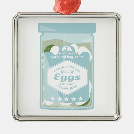 Ornement Carré Argenté OEufs chiches (Devant)