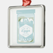 Ornement Carré Argenté OEufs chiches (Gauche)