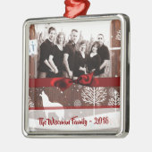 Ornement Carré Argenté Oeuvre de Noël personnalisé Wolf en bois (Gauche)