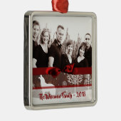 Ornement Carré Argenté Oeuvre de Noël personnalisé Wolf en bois (Droite)