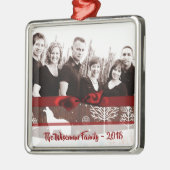 Ornement Carré Argenté Oeuvre de Noël personnalisé Wolf en bois (Gauche)