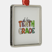 Ornement Carré Argenté Oh Hey 10e année (Droite)