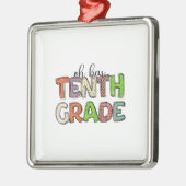 Ornement Carré Argenté Oh Hey 10e année (Gauche)