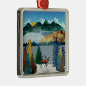 Ornement Carré Argenté Oie du soleil (Droite)