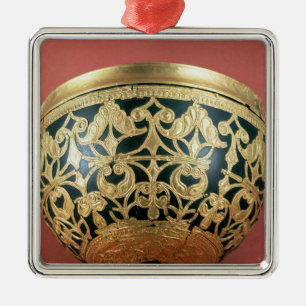 Ornement Carré Argenté Or à jour pour une cuvette vernie