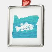 Ornement Carré Argenté Oregon Wave Fishing (Gauche)